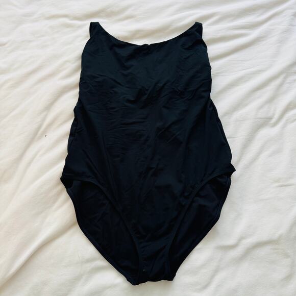 Athleta Hermosa One Piece Swimsuit Black Size XL Classic Scoop Back Swimwear - Picture 5 of 5